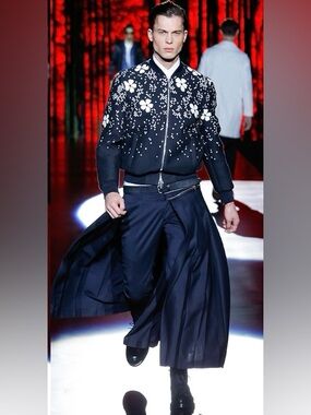 DSQUARED2 Navy Trousers with Zipper Detail